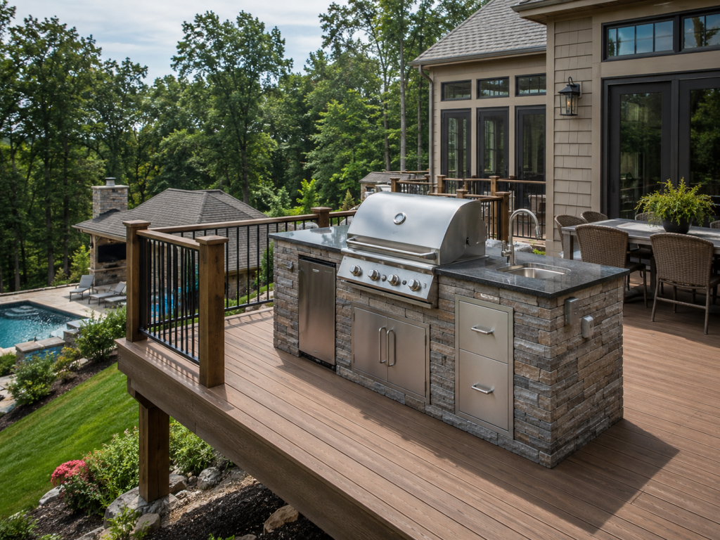 Outdoor Kitchen on a Raised Deck
