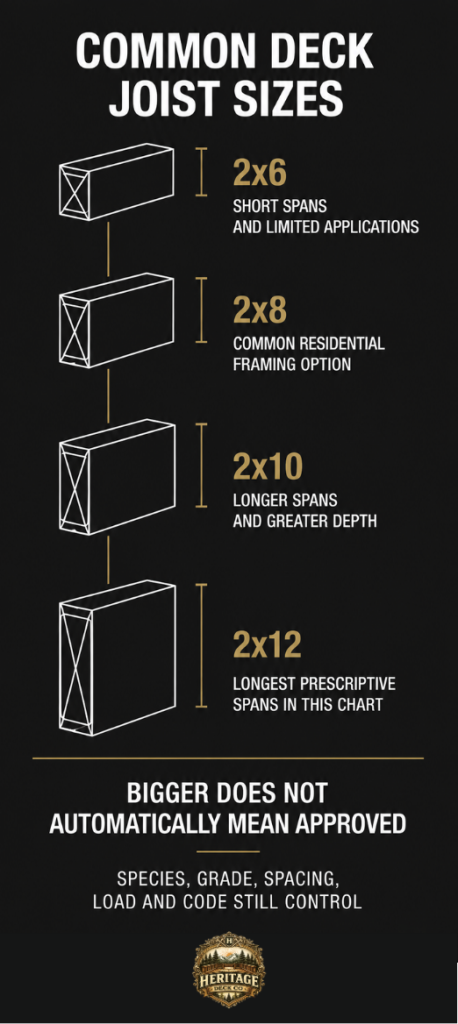Common Deck Joist Sizes