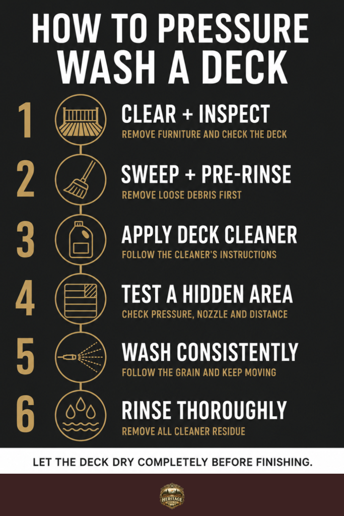 How to Pressure Wash a Deck Step by Step