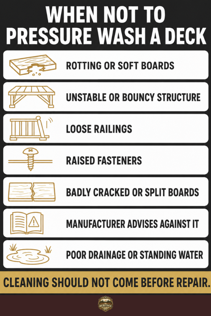 When Not to Pressure Wash a Deck